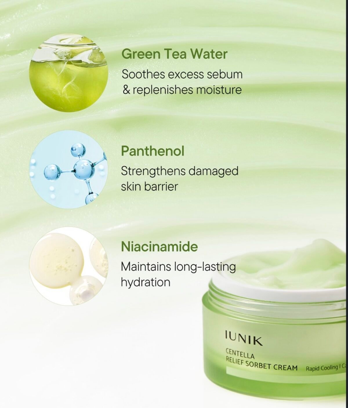 iUNIK Centella Relief Sorbet Cream 50ml - Image 3