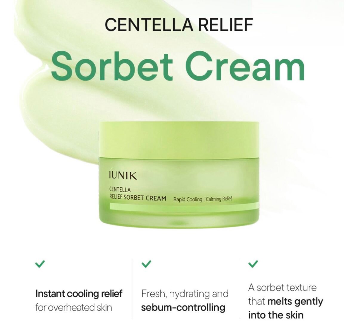 iUNIK Centella Relief Sorbet Cream 50ml - Image 4