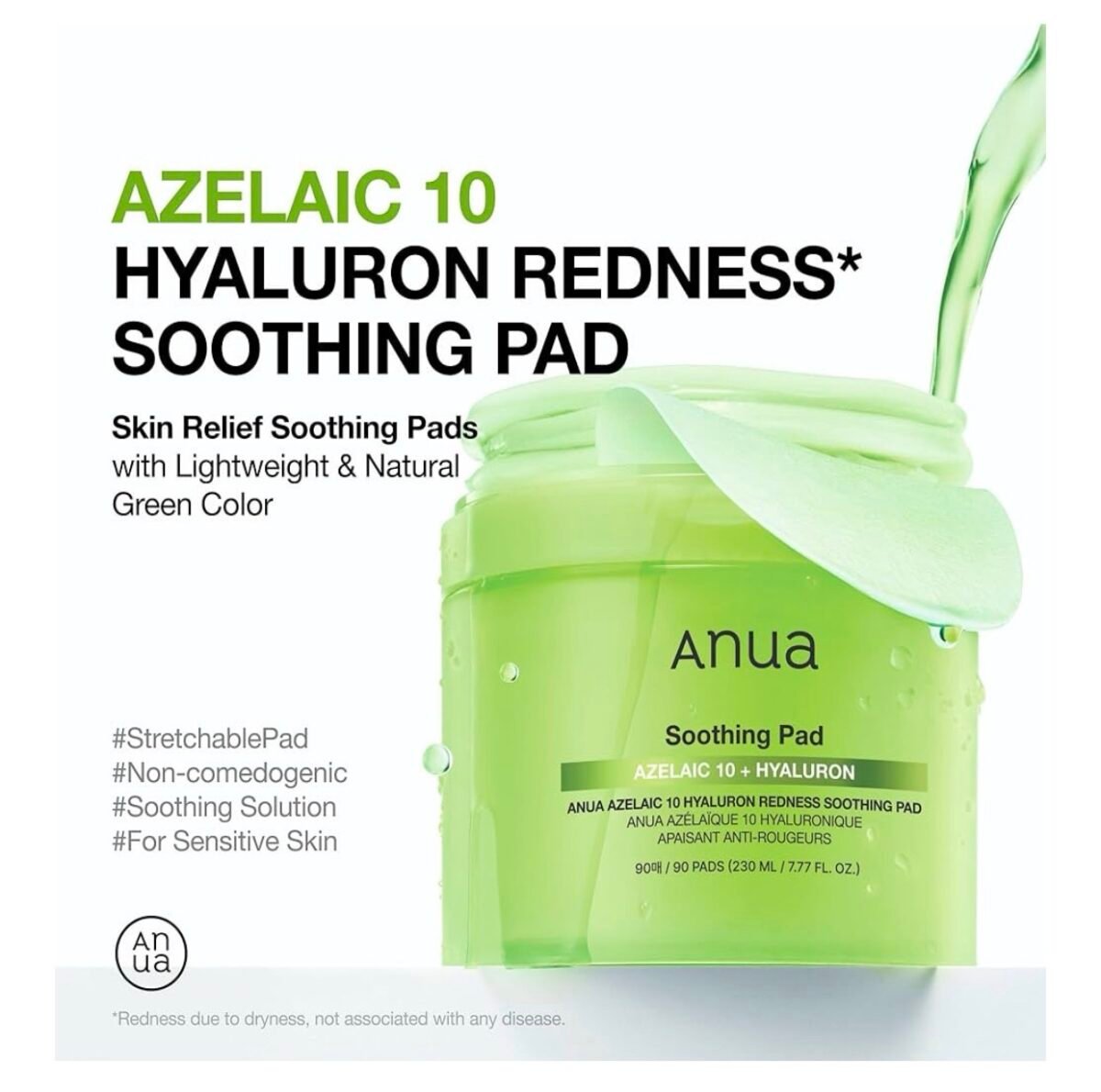 Anua Azelaic Acid 10 Hyaluron Redness Soothing Pad (90ea) - Image 5