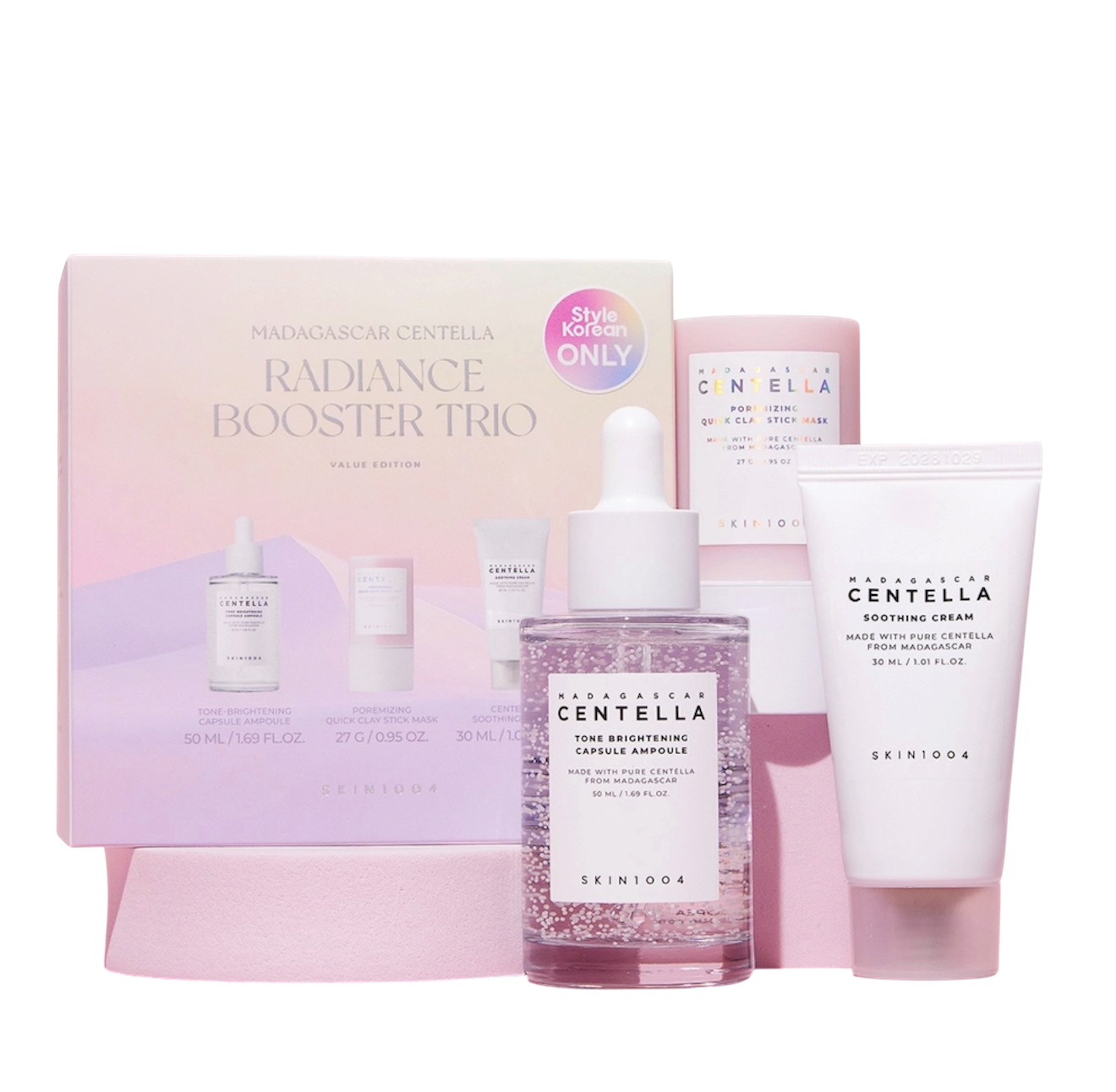 photoroom_20260520_132926 Skin1004 Madagascar Centella Radiance Booster Trio (Ampoule + Mask + Cream) مجموعة مدغشقر سنتيلا لتعزيز الإشراق - Image 1
